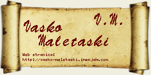 Vasko Maletaški vizit kartica
